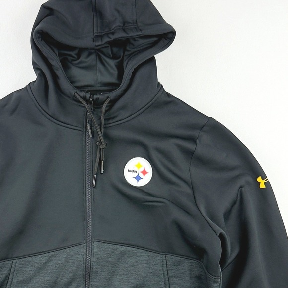 Under Armour Pittsburgh Steelers ColdGear Full-Zip Hoodie - Men's Size L Combine - Picture 1 of 8